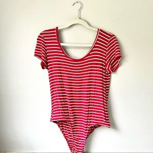 Low Back Red Stripe Bodysuit